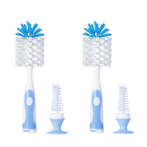 Chemimoso Multifunctional Cleaning Brush, Baby Bottle Brush, Bottle Brush Cleaner, Rotate The Suction Cup to Obtain The Small Bristle Brushes, Set X, Blue, Nylon and Nylon Brush - color: Blue 2