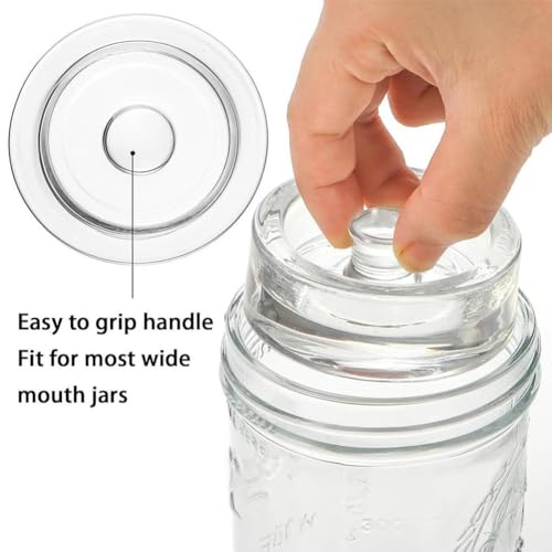 4 Pack Glass Fermentation Weights with Grip Handle, Fermentation Weights, Easy Grip Handle for Wide Mouth Mason Jars, Glass Weights for Fermenting