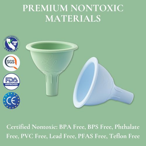 Nontoxic Silicone Funnel - Premium Food Grade - BPA & PFAS Free - Perfect for Baby Food Pouches & Breastmilk Transfer - Easy to Clean and Dishwasher Safe - Blue - color: Blue