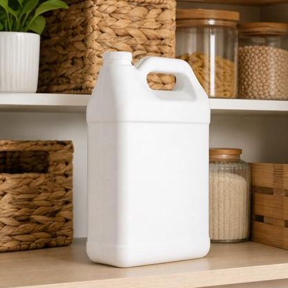 kitchentoolz 1 Gallon Carboy, White, High Density Polyethylene, Plastic Jug with Handle, Leak-Proof Lid, Dishwasher Safe, Made in USA, for Water, Brewing & Fermenting - size: 128 Ounces