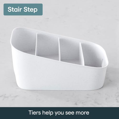YouCopia ShelfBin Packet Organizer, 4-Tier Stairstep Raised Divided Bin, BPA-Free Storage Caddy for Kitchen Pantry and Cabinet Organization, Tea Bags, Medicine, and More - size: Tiered Packet Organizer
