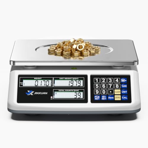 Counting Scale (66lb/30kg, 0.1g), lb/oz/g/kg Industrial Parts Scale with Dual LCD Display, Digital Inventory Scale for Small Parts Coins Pieces Tickets, Precision Gram Scale with Alarm Mode - style: 30kg x 0.1g with 3 Displays