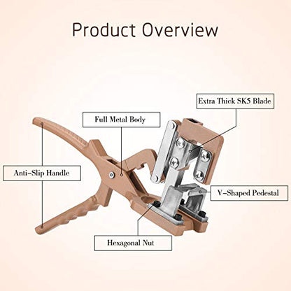 FUNTECK V-Cut Grafting Tool for Large Branches Full Metal Body with SK5 Blade Ideal for Fruit Tree Grafting