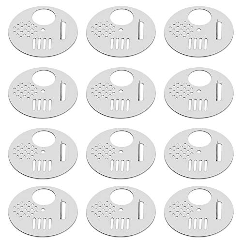 Flexzion Bee Hive Nuc Box Entrance Gate - 12 PCS 2.6 Inch Stainless Steel Bee Hive Entrance Disc & Bee Door with 4 Access Modes - Bee Hive Entrance Gate Disc for Nucleus & Full-Sized Hives - size: 12 pcs