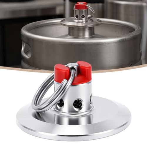 Stainless Steel Pull Ring Pressure Relief Valve PRV with 1.5 Inch Clamp End Cap for Homebrew Fermentation Carbonation