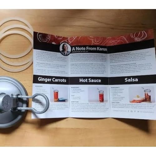 reCAP Mason Jar Fermentation Starter Kit, Wide Mouth, Silver, Made in the USA, BPA-Free