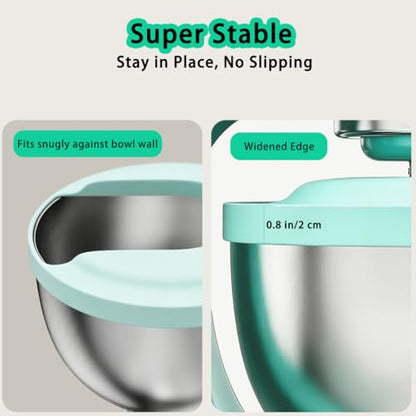 Silicone Flour Funnel with Pouring Shield for KitchenAid 4.5-5QT Mixer - color: Aqua Sky