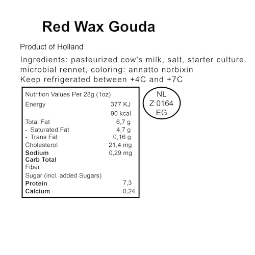 Holland Delta Creamy Mild Gouda Red Wax Cheese Wheel, 9 Lbs