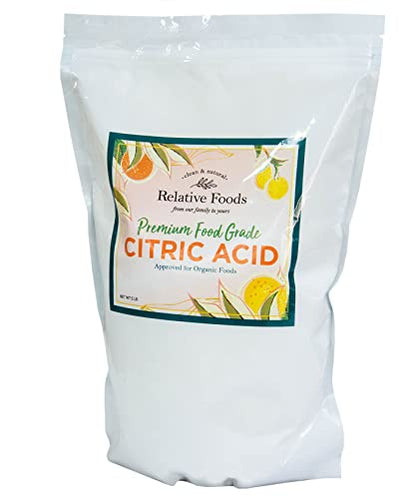 Relative Foods Citric Acid Powder Food Grade – 5 lb - Pure Citric Acid for Cooking, Canning, Bath Bombs & More - Non-GMO, Gluten-Free, No Additives - Resealable Bag - size: 5 lb