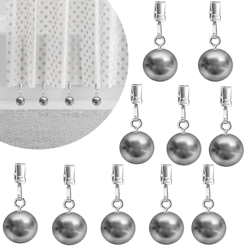10 Pack Shower Curtain Weights, Prevent Curtain Liner from Blowing Around, Stainless Steel Shower Liner Weights Clip Down Curtain, Garden Flags Tablecloth - size: 10 Pack