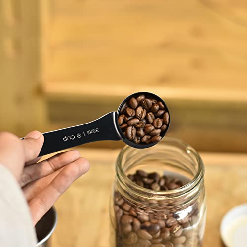 16 Pcs Stainless Steel Measuring Cups & Spoons Set, Black | Heavy Duty Metal, 5 Cups, 6 Tbsp Tsp Spoons, 5 Mini Spoons, For Kitchen Cooking Baking - color: B - Gunmetal, size: 16pcs