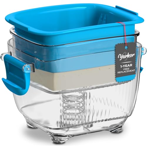 Large 20 oz Tofu Press, Easily Remove Water from Tofu in 10-20 Mins, Vegan Tofu Presser for Firm or Extra Firm Tofu, Dishwasher Safe & BPA Free, with Drip Tray, Tofu Recipe Included - size: Fit for 12-20oz Tofu