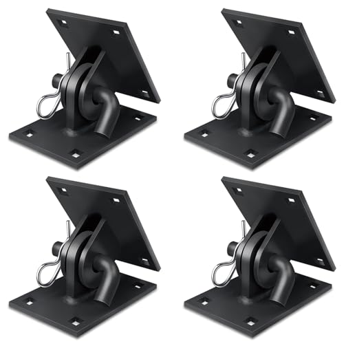 folosem Heavy Duty Dock Hardware,4 Pack Floating Dock Galvanized Link Kit T Connectors, Floating Dock Hinge,Metal Antirust Coating T Style Backer Plate Dock Brackets Hardware - color: 4 Holes