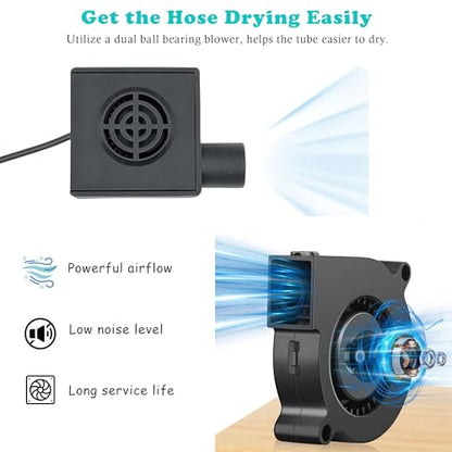 CPAP Hose Dryer for Universal 22mm Tubing, CPAP Tube Cleaner Blower Fan for Resmed Airsense Tubes, Easy to Use and Make Hoses Drying Quick, CPAP BIPAP Cleaning Supplies Kit - color: Black
