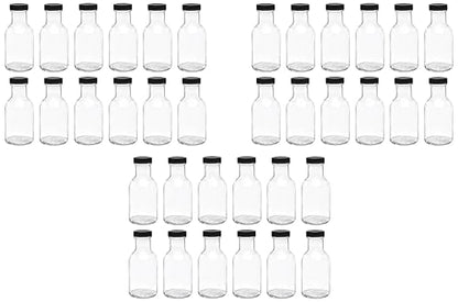 North Mountain Supply 8 Ounce Glass Stout Sauce Bottle - with 38mm Black Plastic Lids - Case of 12 (Pack of 3) - size: Small (Pack of 3)
