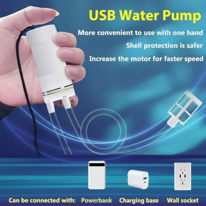 Portable Food Grade USB Electric Auto-Siphon self priming Pump for bottling Home Brew Wine,Beer,Beverages and Kombucha,DC 5v Mini water Transfer Pump Kit,2LPM No Mess Leak,6.5FT hose,Low Noise - color: White Top-Switch