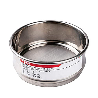 φ10×4.5cm 8 Mesh 304 Stainless Lab Sieves Economy Test Sieve 304 Stainless Steel Wire Cloth（3mm） - size: φ10×4.5cm 8 Mesh(3mm)