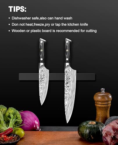 MOSFiATA 2Pcs Chef Knife Set, Sharp Kitchen Knife High Carbon German EN1.4116 Stainless Steel Cooking Knife, 9"&6" Chopping Knife Kitchen Knives Set with Ergonomic Handle, Gift Box - style: 6"&9" chef knife