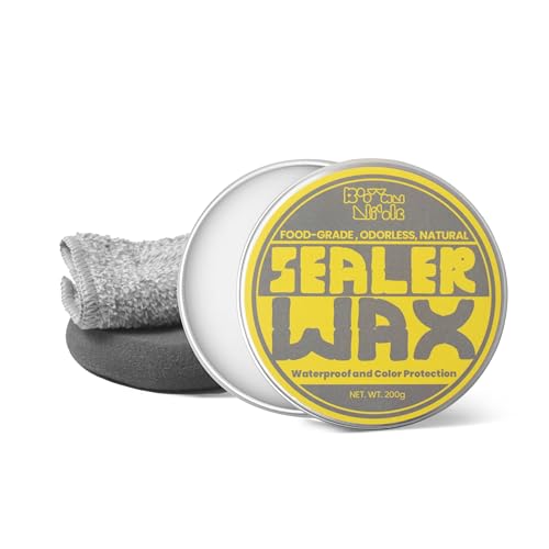 BOOWAN NICOLE Paste Sealer Wax with Carnauba and Beeswax - Clear - Perfect for Wood Stone Concrete Jesmonite, Food-Grade Waterproof - color: White