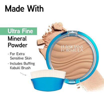 Physicians Formula Mineral Wear Talc-Free Airbrushing Pressed Powder, Full Coverage Mineral Face Powder for Sensitive Skin – Beige - color: Talc Beige