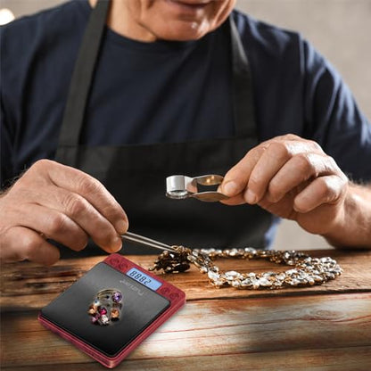 Fuzion Digital Scale .01 Gram Accuracy, 500g Mini Food Scales for Small Jewelry, Gold, Herb, Spice - Weight Gram and Oz - color: Wood Grain