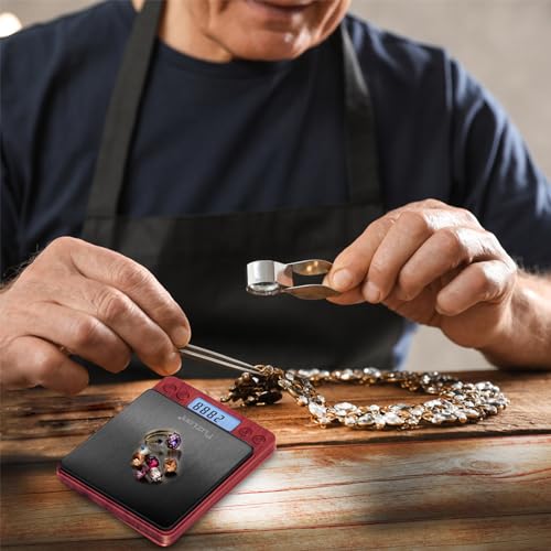 Fuzion Digital Scale .01 Gram Accuracy, 500g Mini Food Scales for Small Jewelry, Gold, Herb, Spice - Weight Gram and Oz - color: Wood Grain