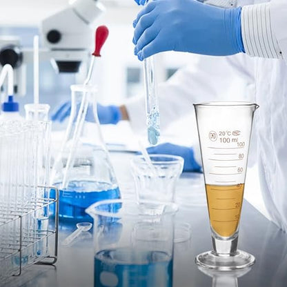 Professional Lab Graduated Measuring Cup with Spout 100ml Wide Mouth Glass Conical Beaker Thickened Borosilicate Beaker Heat Resistant (100ml) Transparent - size: 100ml