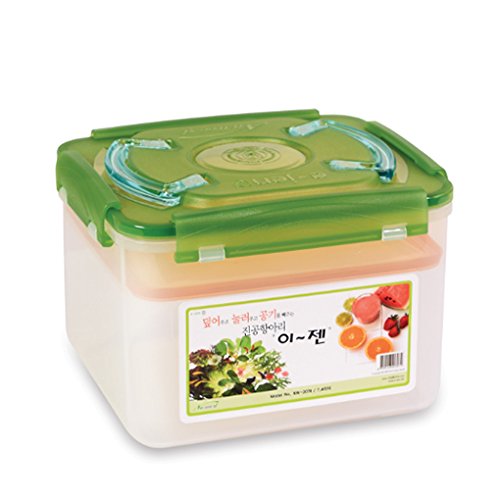 e-jen Premium Kimchi, Sauerkraut Container Probiotic Fermentation with Inner Vacuum Lid (Earthenware Green, 1.9 gal/ 7.4L) - color: Earthenware Green, size: 1.9 gal