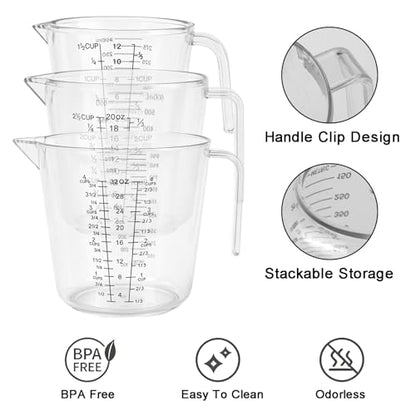 Stainless Steel Measuring Cups and Spoons Set, 7 Magnetic Measuring Cups, 5 Metal Measuring Teaspoons, 3 Plastic Measuring Cups for Kitchen Cooking & Baking, Dry & Liquid Ingredients