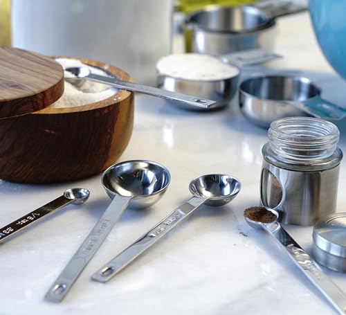 RSVP International Endurance Measuring Spoons, Round, Stainless Steel