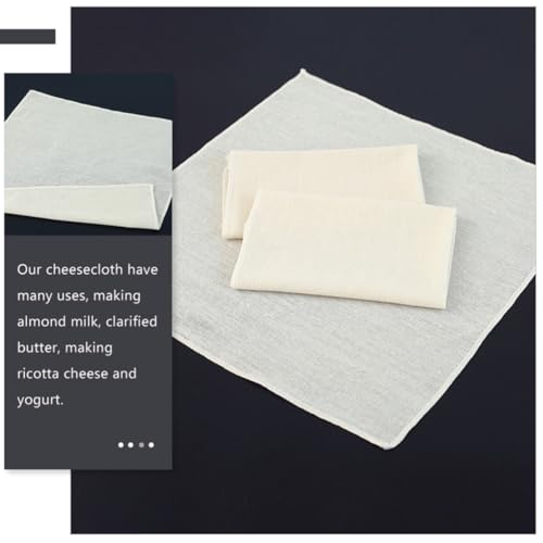 POPETPOP 10pcs Reusable Cotton Cheese Cloths for Straining and Cooking, 20x20 Inch Multipurpose Cheesecloth with Hemmed Edge, Washable and Sturdy Kitchen Supply for Butter, Fruit, and Nut
