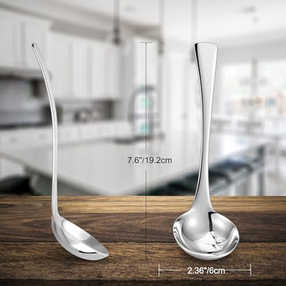 KEAWELL Austin Gravy Ladle, 18/10 Stainless Steel, 7.6 inch, Silver, Dishwasher Safe (1)