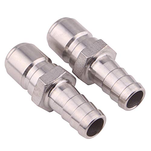 DERNORD Stainless Steel 1/2" Barb Male Quick Disconnect Homebrewing Connector Sanitary Fitting Pack of 2 - size: Barb