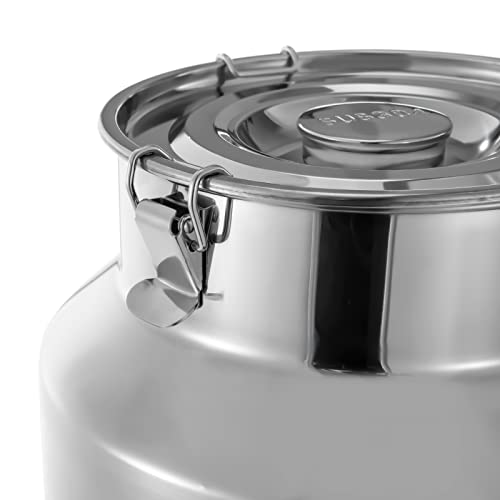 35L/9.24Gal Milk Can with Faucet, 304 Stainless Steel Milk Transport Cans Wine Pail Bucket Tote Jug Pot Oil Liquid Storage Barrel with 2 Handles Milk Container with Lid for Grain Wine Liquid - color: 35l-9.24gal With Faucet