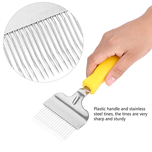 Bee Keeping Uncapping Fork, Honey Uncapping Fork Stainless Steel Honey Scraper with 19 Tines and Plastic Handle, Beekeeping Hive Tool 8.66 X 2.76 Inch