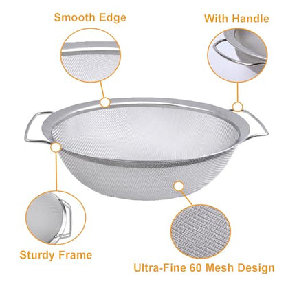 Fine Mesh Paint Strainer, 60 Mesh Stainless Steel Paint Filter, Filter Impurities and Protect The Airless Sprayer, Paint Bucket Filter Tool Fits 5-Gallon Paint Bucket, Easy to Clean