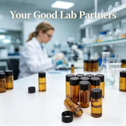 10 pcs 5ml Brown Glass Small Bottles, Screw Cap Lab Vials, Liquid Sample Collection Containers for Lab and Travel - style: 5ML 10- Pack