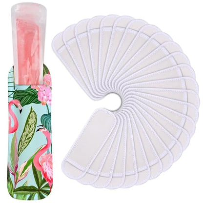 JANYUN Ice Pop Sleeves, 24 Pack Sublimation Blanks Popsicle Holder Reusable Freezer Pop Holders Bags Neoprene Popsicle Holders for Kids Adults Heat Press Transfer - color: White