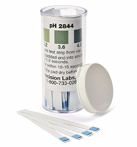 Acid Test Strips for Wine (2.8 to 4.4 pH), 100-Count