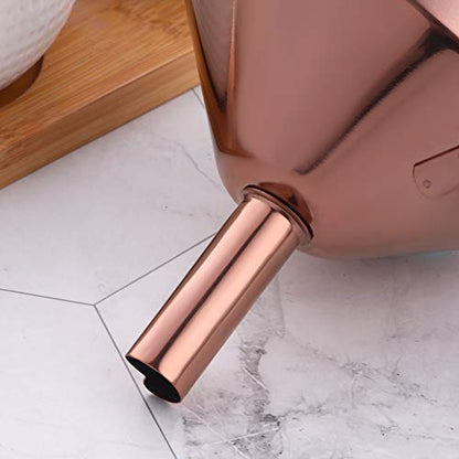 Stainless Steel Wide Mouth Funnels with Detachable Strainer, 5-inch Funnel for Filling Small Bottles and Jars, Cooking Oil and Transmission Liquid, Food Grade Metal Kitchen Funnels Rose Gold - color: Rose Gold