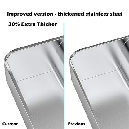Skyflame Universal Stainless Steel Griddle Flat Top Plate with Even Heating Bracing for BBQ Charcoal/Gas Grills, Camping, Tailgating, and Parties 17" x 13" - size: 17" x 13" x 2.2"