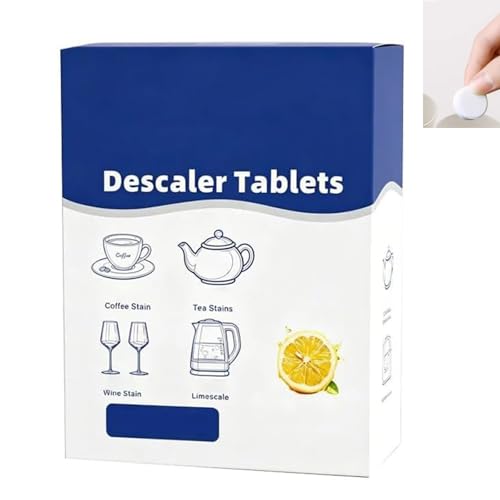 Multi-Purpose Limescale Remover Effervescent Tablets, Efficient Water Bottle Cleaning Tablet, Remove Limescale and Hardwater Stains, Odor-Free Kettle&Coffee Cup, for Kettle Shower Heads (1box) - color: 1box