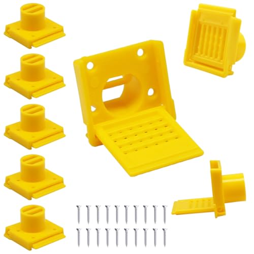 8 Pcs Bee Hive Entrance Gates, Square Bee Hive Entrance Reducer, Yellow Multifunctional Plastics Bee Entrance Reducer, Open Window for Hive Ventilation Hive Tool Beekeeping - color: Yellow