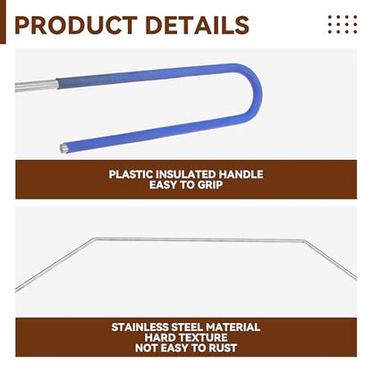 Deep Fryer Cleanout Rod 25" Stainless Steel Angled Drain Cleaning Unclogger Tool for Commercial Kitchen, Restaurant Fryer, 2 PCS - color: 2pcs Cleanout Rod