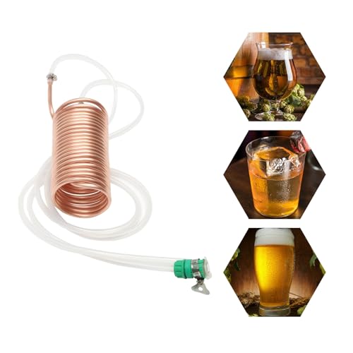 Copper Immersion Wort Chiller Coil Homebrew For Beer Brewing Garden Hose Fitting Gold 7.87 * 3.94 In For Cooling Beer Or Malt Cooling Water Source
