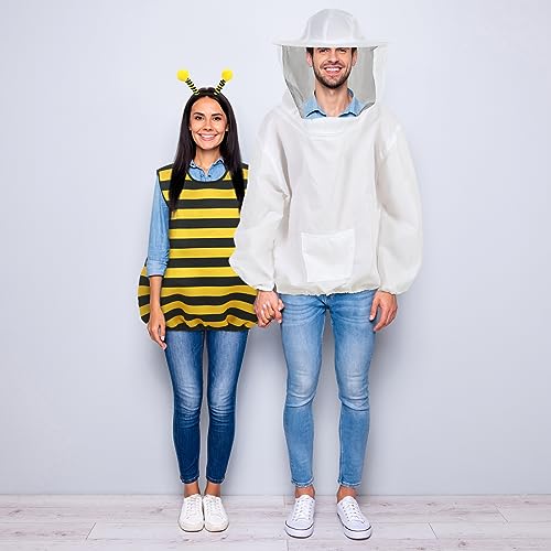 Hercicy Halloween Bee & Beekeeper Costume Couple Cosplay - Bee Jacket with Head Piece