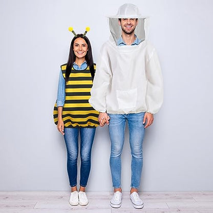 Hercicy Halloween Bee & Beekeeper Costume Couple Cosplay - Bee Jacket with Head Piece