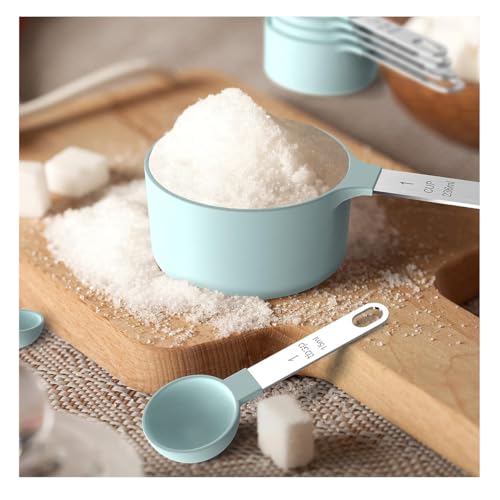 10Pcs Measuring Cups & Spoons Set, Stackable Cups and Spoons, Nesting Measure Cups with Stainless Steel Handle, Kitchen Gadgets for Cooking & Baking (Green) - color: Green