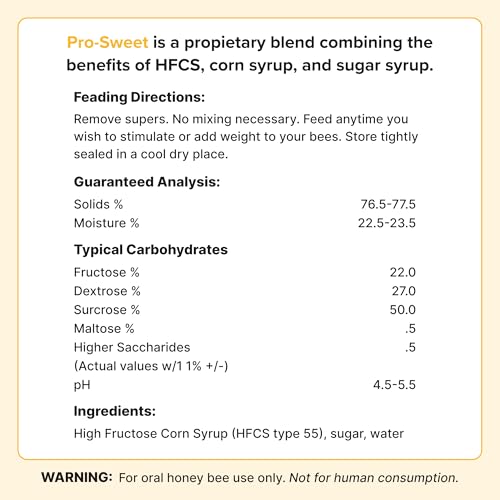 Mann Lake Pro-Sweet Liquid Feed, Natural Supplemental Feed for Bees, Ready-to-Use Nectar Alternative, Formula for Optimal Nutrition & Hive Weight, 1 Gallon, Made in USA - size: 128 Fl Oz (Pack of 1)