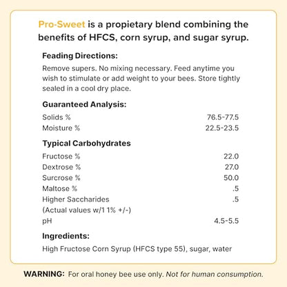 Mann Lake Pro-Sweet Liquid Feed, Natural Supplemental Feed for Bees, Ready-to-Use Nectar Alternative, Formula for Optimal Nutrition & Hive Weight, 1 Gallon, Made in USA - size: 128 Fl Oz (Pack of 1)